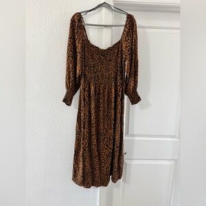 H&M Brown Patterned Dress